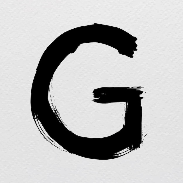 Bezpłatny wektor litera g grunge ręka napis typografia wektor