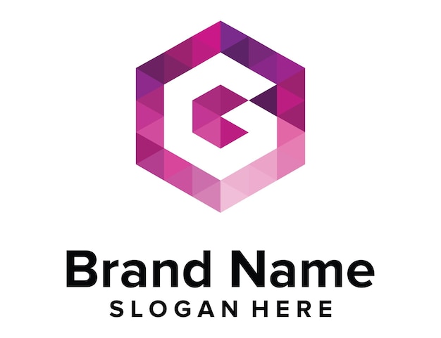 Litera g pixel media logo kolorowe