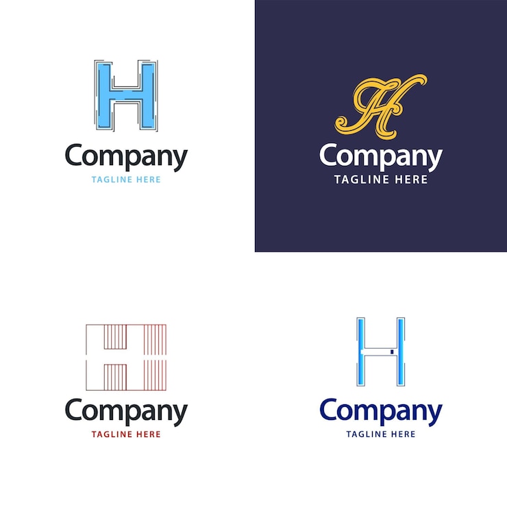 Bezpłatny plik Wektor litera h big logo pack design kreatywny nowoczesny projekt logo dla twojej firmy vector ilustracja nazwy marki