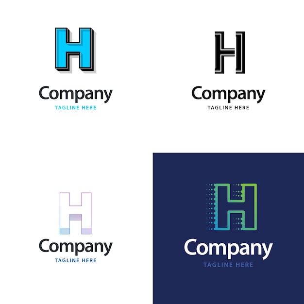 Bezpłatny wektor litera h big logo pack design kreatywny nowoczesny projekt logo dla twojej firmy vector ilustracja nazwy marki