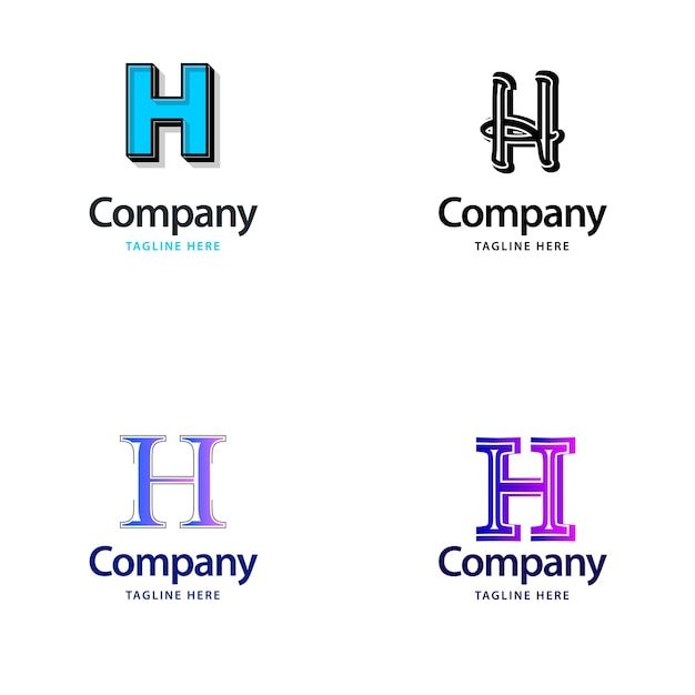 Litera H Big Logo Pack Design Kreatywny Nowoczesny Projekt Logo Dla Twojej Firmy Vector Ilustracja Nazwy Marki