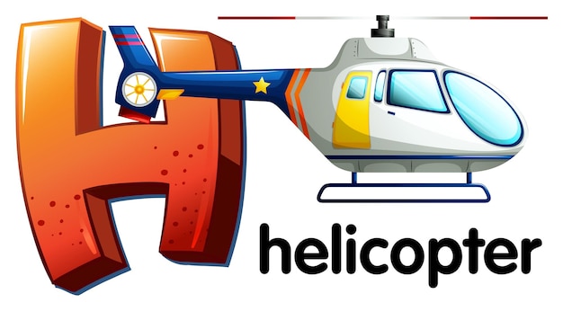 Bezpłatny wektor litera h dla helikoptera