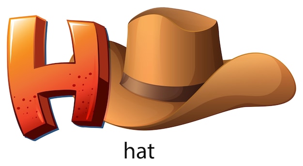 Bezpłatny wektor litera h dla kapelusza