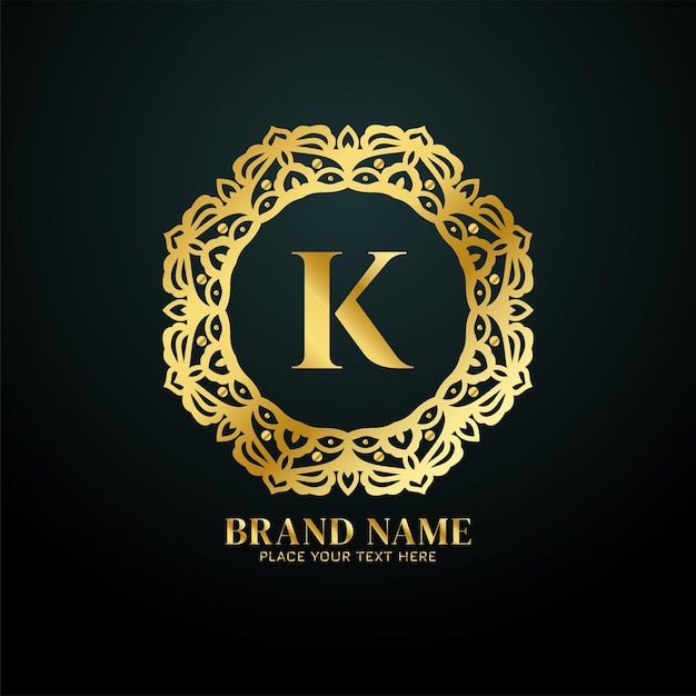 Bezpłatny wektor litera k wektor koncepcji logo luksusowej marki