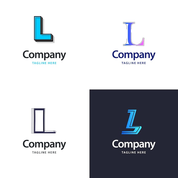 Litera L Big Logo Pack Design Kreatywny Nowoczesny Projekt Logo Dla Twojej Firmy Vector Ilustracja Nazwy Marki
