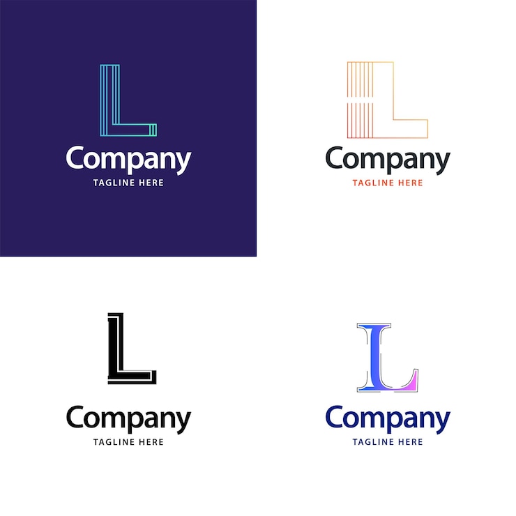 Bezpłatny plik Wektor litera l big logo pack design kreatywny nowoczesny projekt logo dla twojej firmy vector ilustracja nazwy marki