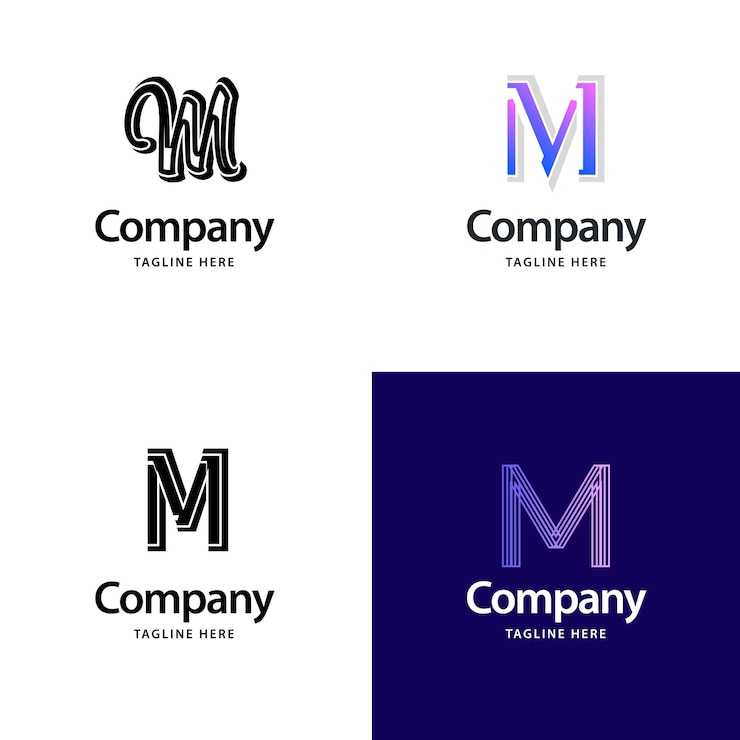 Bezpłatny plik Wektor litera m big logo pack design kreatywny nowoczesny projekt logo dla twojej firmy vector ilustracja nazwy marki