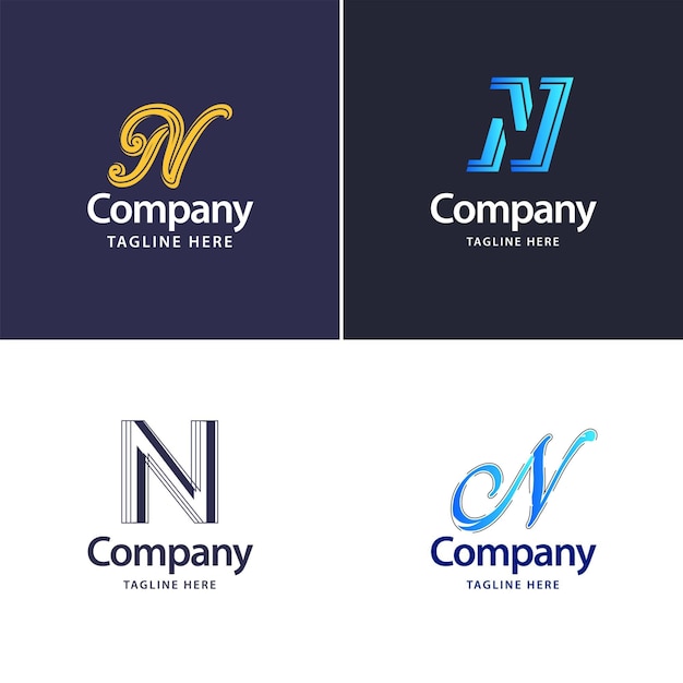 Bezpłatny wektor litera n big logo pack design kreatywny nowoczesny projekt logo dla twojej firmy vector ilustracja nazwy marki