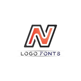 Litera n i czcionka logo szablon wektor ikona ilustracja projekt