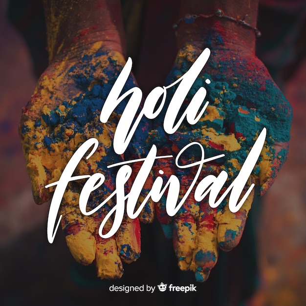 Bezpłatny wektor literowanie festiwalu holi