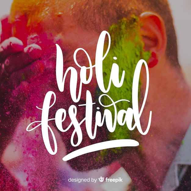 Bezpłatny wektor literowanie festiwalu holi