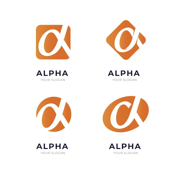 Bezpłatny plik Wektor logo alfa w kolorze gradientu
