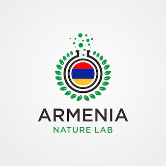 Logo armenia nature lab premium wektor