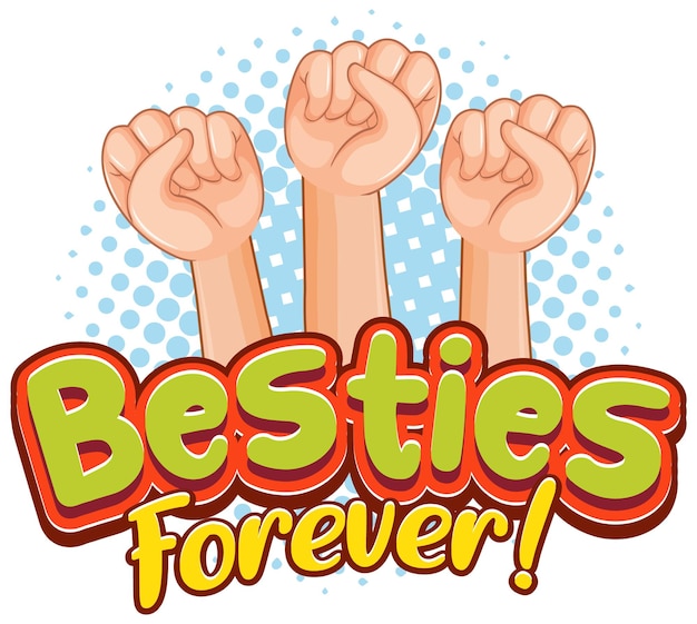 Logo Besties Forever Z Trzema Pięściami