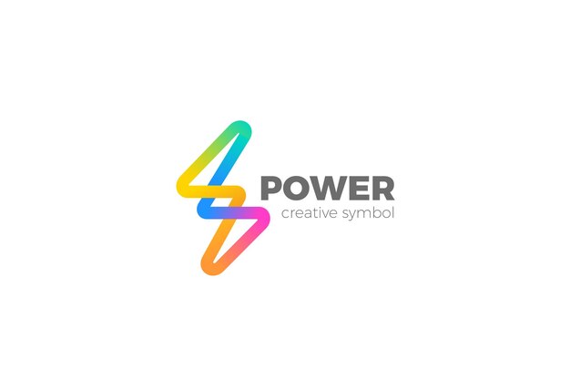 Logo Flash. Energy Power Kolorowy logotyp elektryczny napięcia Thunderbolt