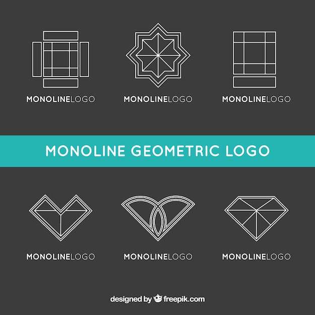 Bezpłatny wektor logo geometryczne w stylu monolinu