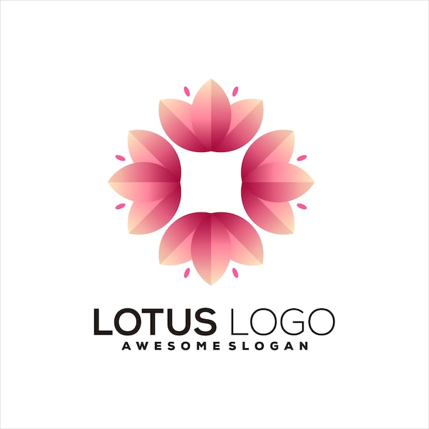 Logo Gradientu Lotosu Wektor Ilustracja Projektu