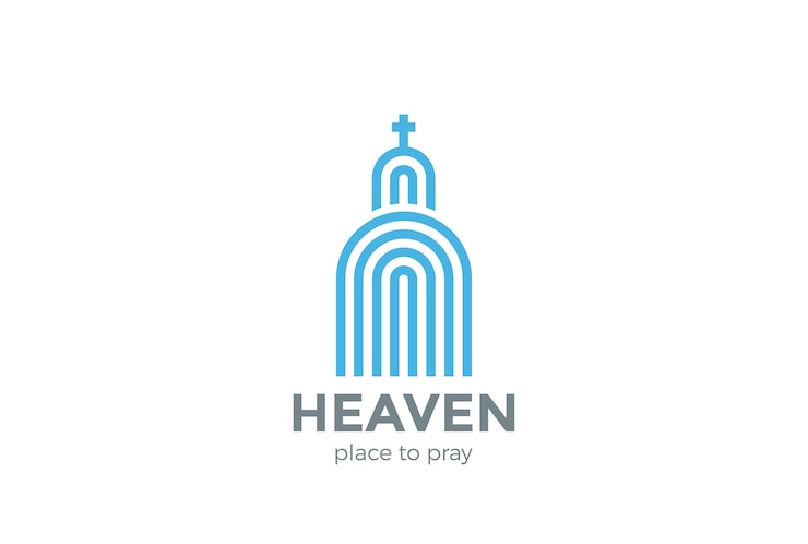 Bezpłatny plik Wektor logo kościoła logo religii. styl liniowy