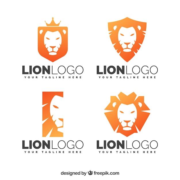 Bezpłatny wektor logo lew pomarańczowy