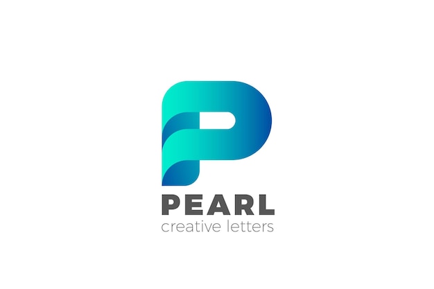 Bezpłatny wektor logo litery p. logo technologii biznesowych firmy