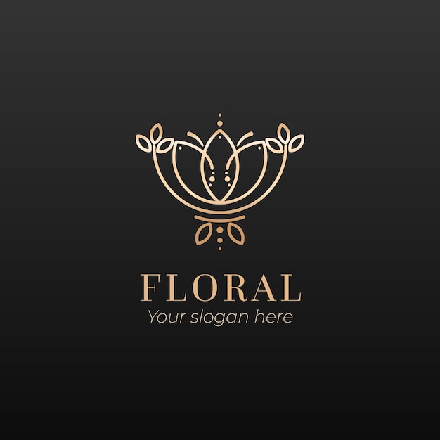 Bezpłatny wektor logo luksusowych kwiatowych perfum