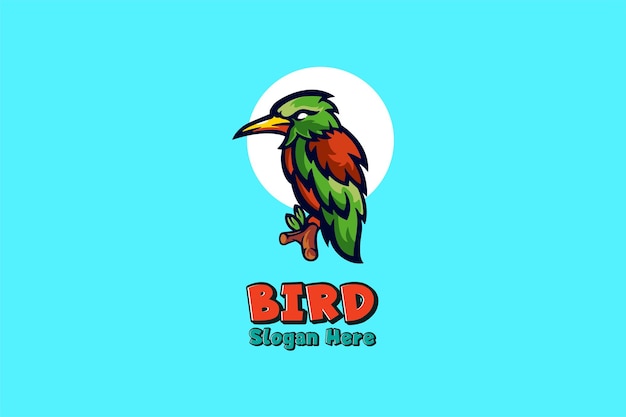 Bezpłatny wektor logo maskotka ptak