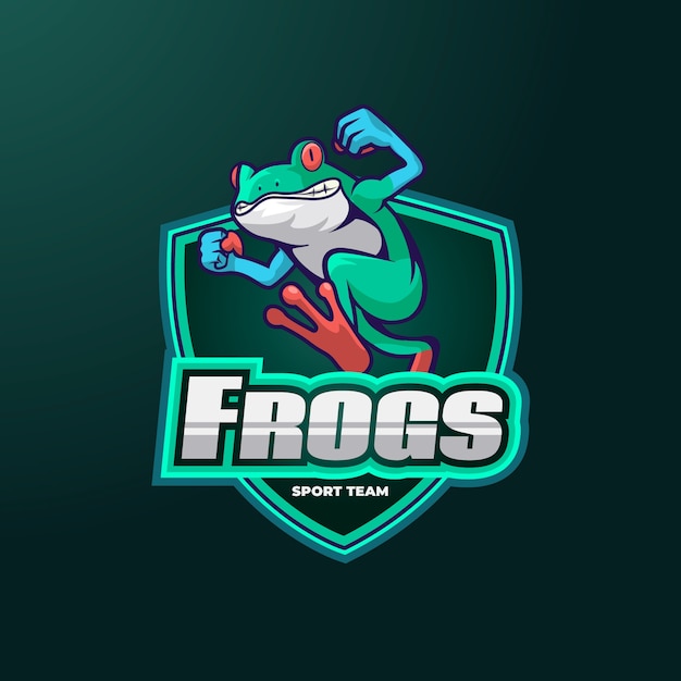 Bezpłatny wektor logo maskotka żaby