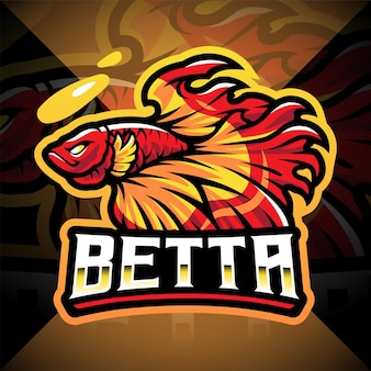 Logo maskotki e-sportowej ryby betta
