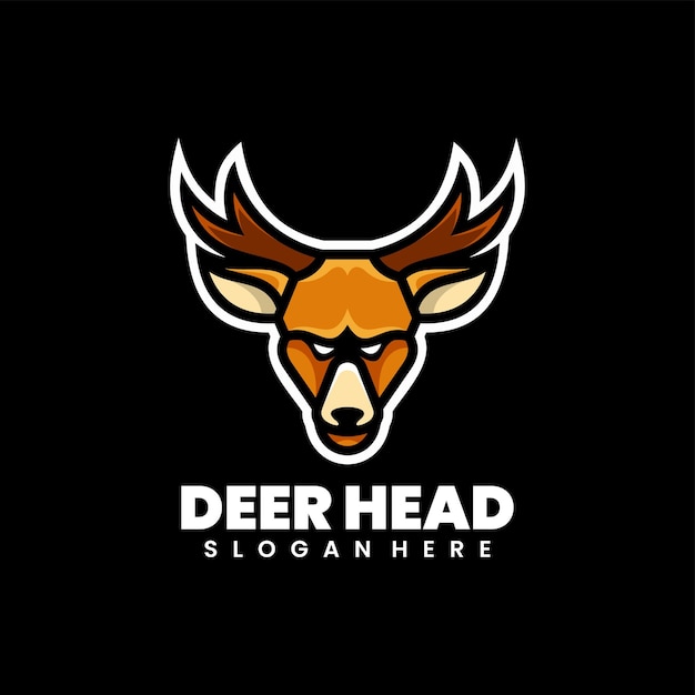 Bezpłatny wektor logo maskotki z głową jelenia bez wektora