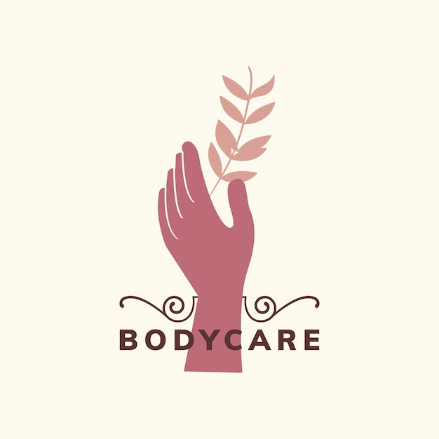 Bezpłatny wektor logo naturalnej organicznej pielęgnacji ciała
