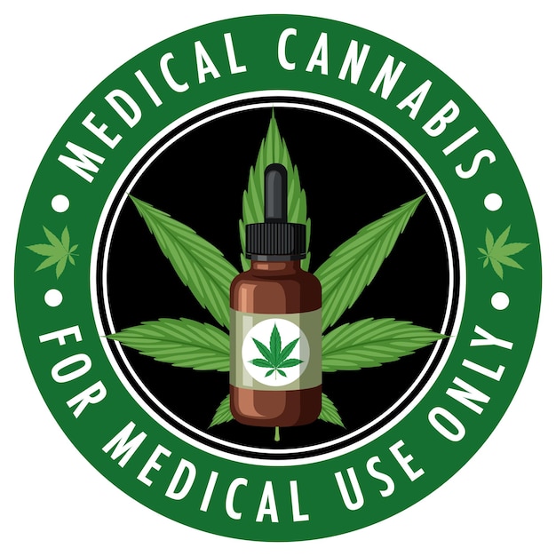 Bezpłatny wektor logo odznaki medycznej marihuany