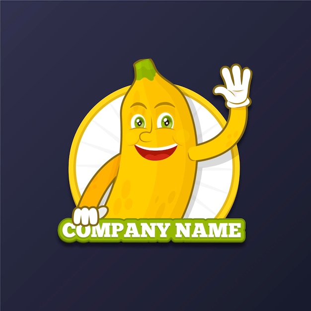 Bezpłatny wektor logo postaci banana