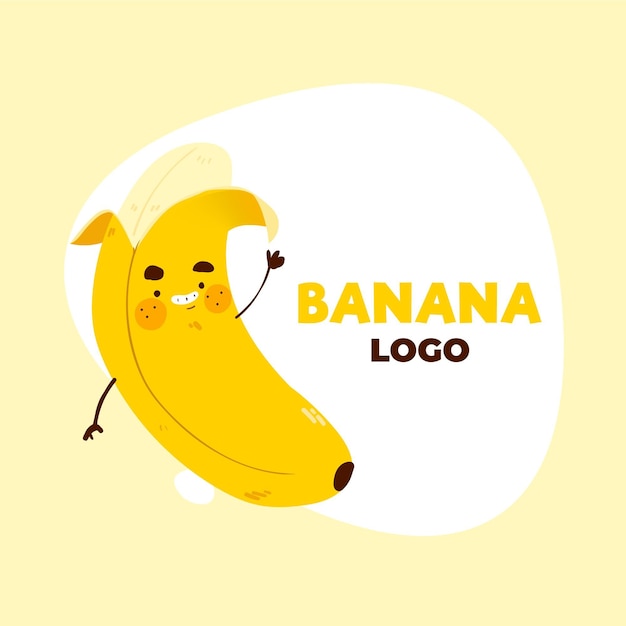 Bezpłatny wektor logo postaci banana