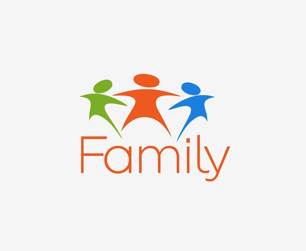 Logo rodziny, projekt na białym tle wektor
