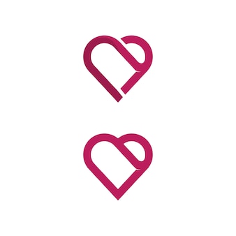 Logo serca i ikona piękna miłość wektor valentine i romantyczna ilustracja projekt symbolu szablonu