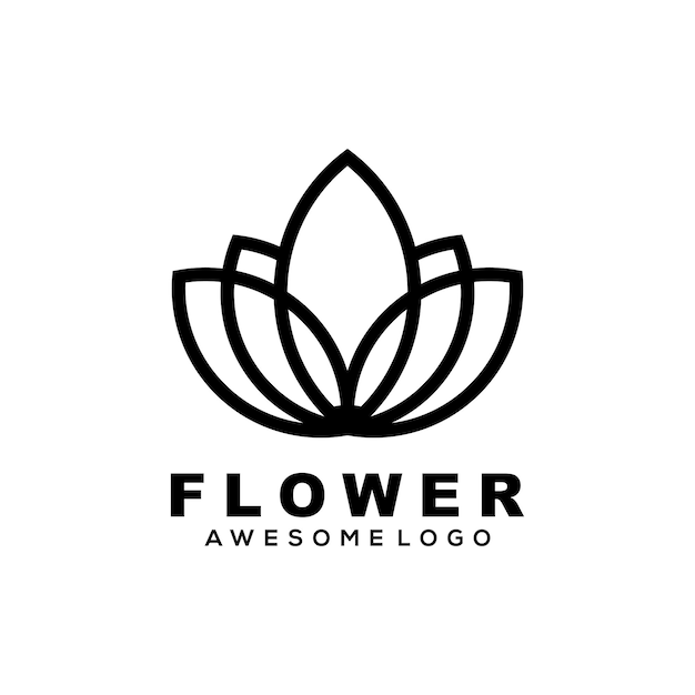 Bezpłatny wektor logo sylwetka kwiatu