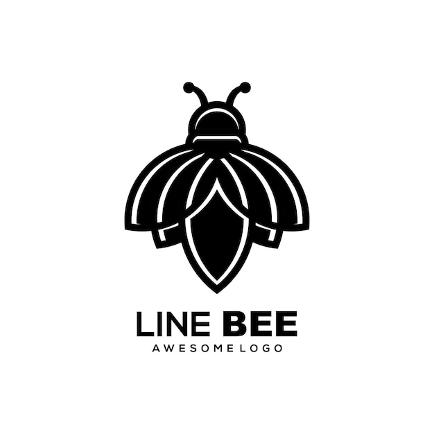 Bezpłatny wektor logo sylwetka pszczoły