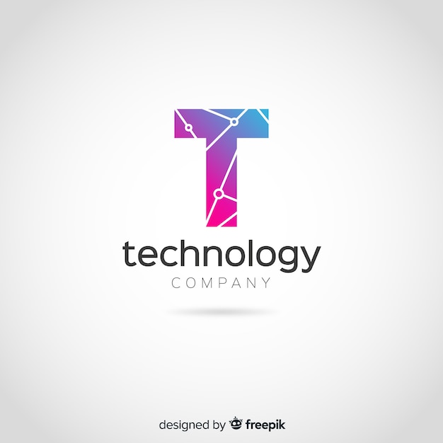 Bezpłatny wektor logo technologii gradientu