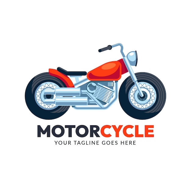 Logo transportu płaskiego rocznika motocykla