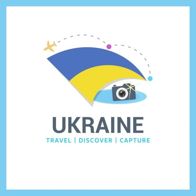 Bezpłatny wektor logo ukraina travel