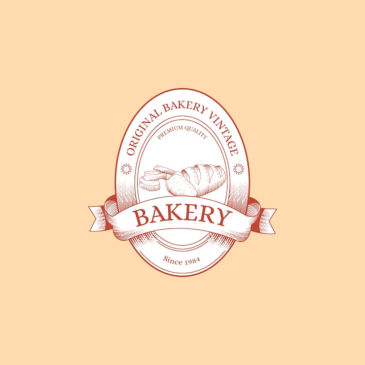 Bezpłatny plik Wektor logo w stylu retro dla piekarni