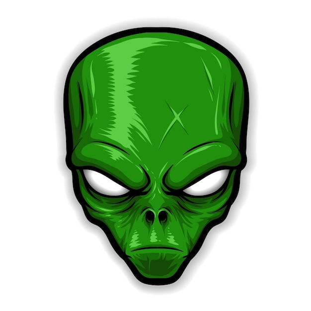 Logo wektor zielony obcych głowy