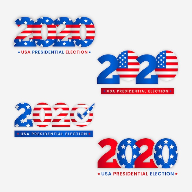 Bezpłatny wektor logo wyborów prezydenckich w usa w 2020 r