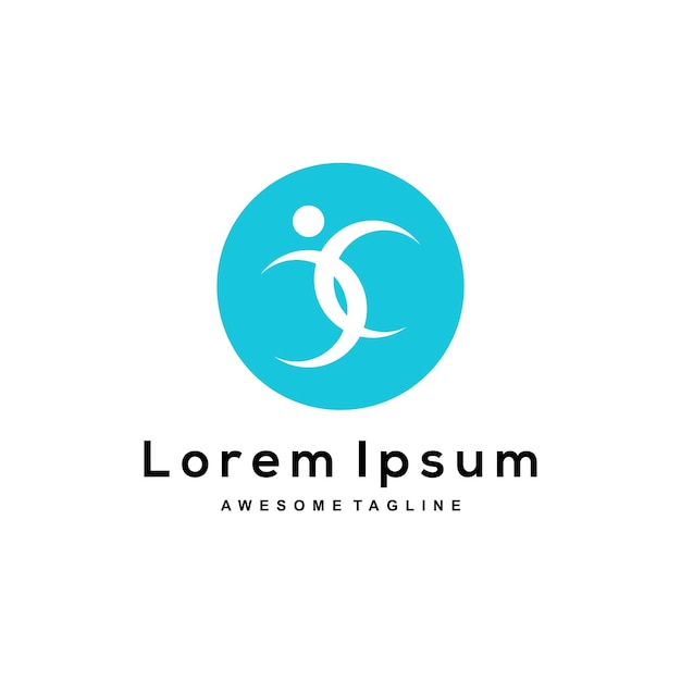Logo z abstrakcyjnej postaci ludzkiej