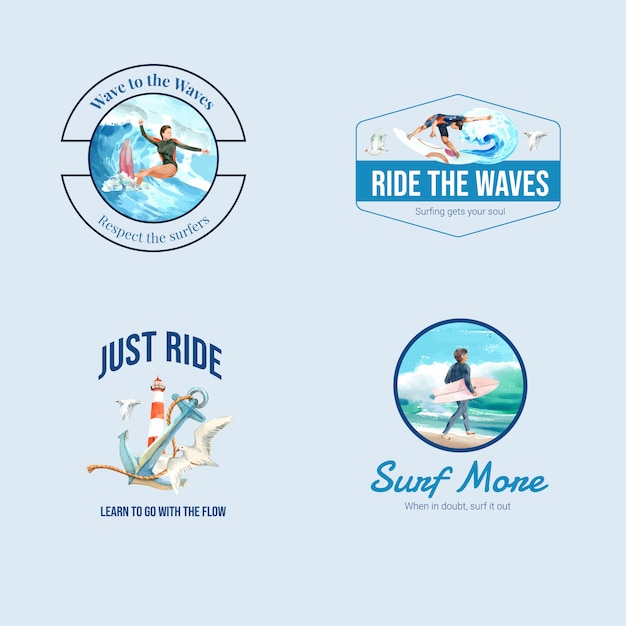 Logo Z Deskami Surfingowymi Na Plaży