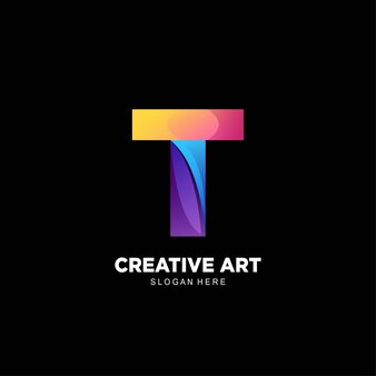 Logo z kolorowym gradientem w kształcie litery t