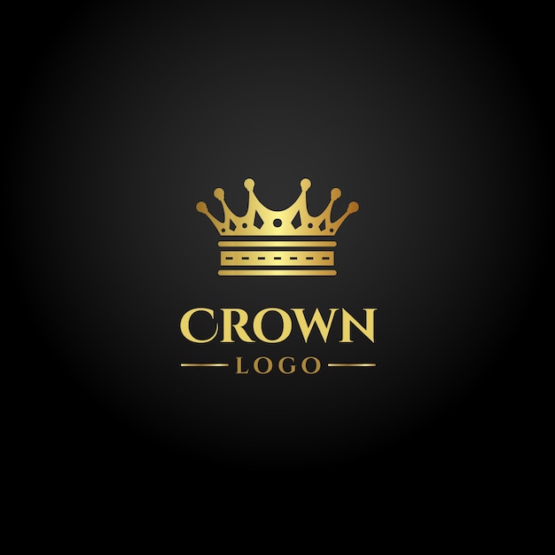 Bezpłatny wektor logo złota korony gradientowej