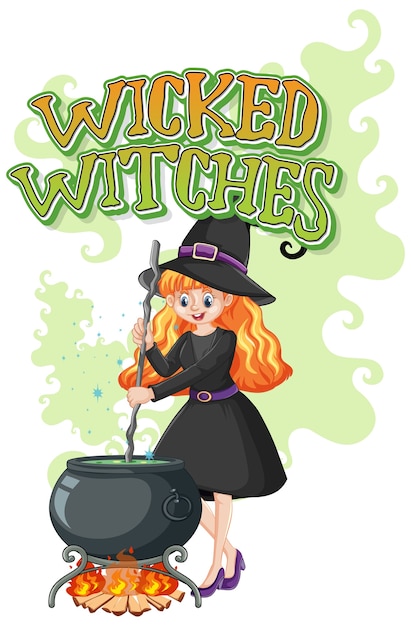 Bezpłatny wektor logo złych czarownic na białym tle