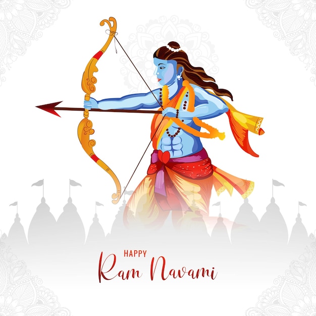Lord shree ram navami festiwal życzy tło karty