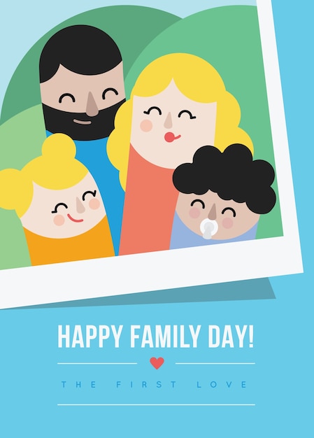 Bezpłatny wektor lovely family day card